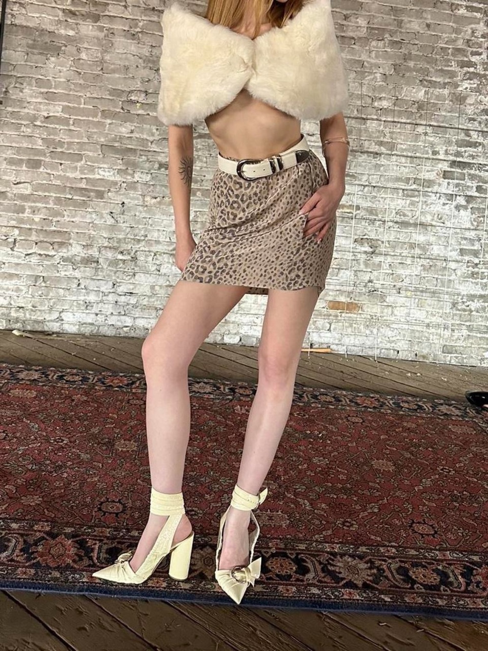 Gucci Leopard Print Mini Skirt in Beige - Picture 3 of 8
